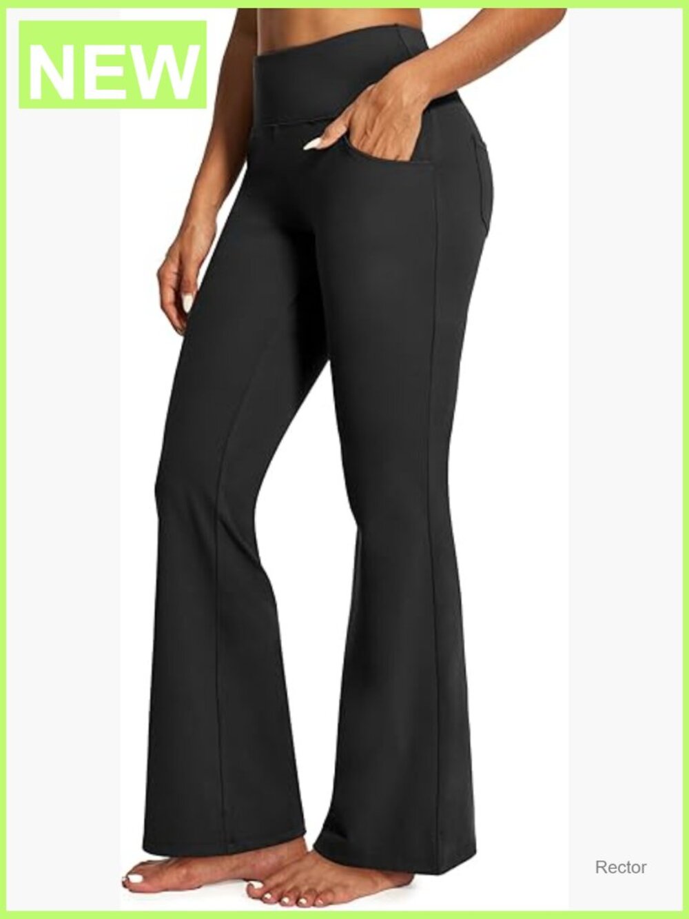 High Waist Bootcut Yoga Pants Wide Leg Flare Tummy Control Work Pants 4 Pockets